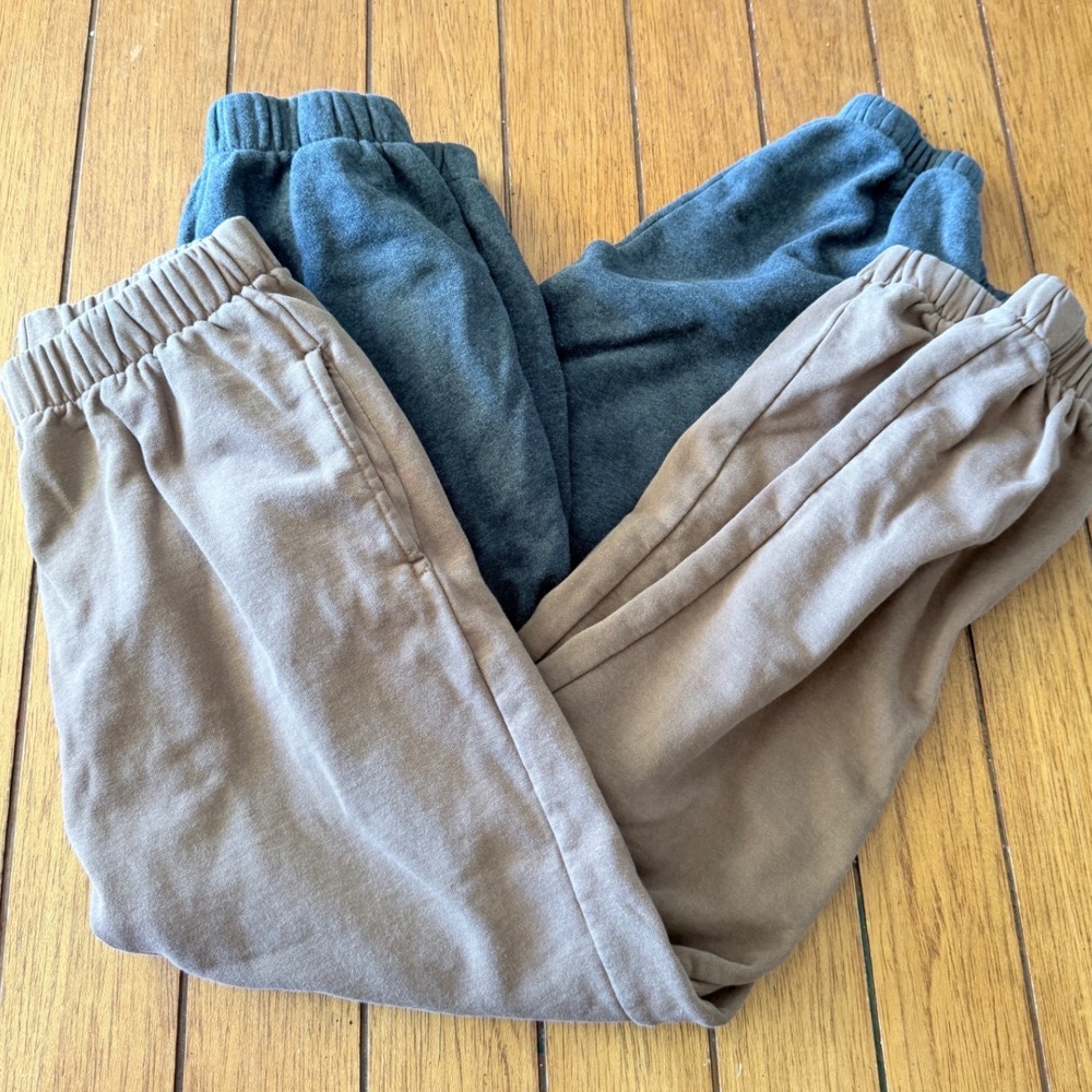 John Galt Brandy Melville Rosa Sweatpants Bundle 2 Jogger Sweats Gray Tan OS